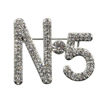 China Fashionable Rhinestone Metal Crystal Brooch Pins Jewelry Accessories for sale