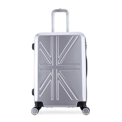 China ABS+PC luggage bag silver gray travel trolley hard case luggage for sale