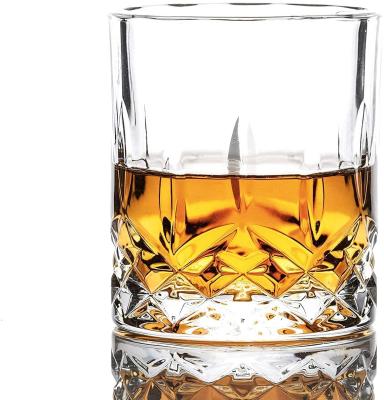 China Durable 11 Ounce Set 6 Elegant Base Rack Crystal Whiskey Tasting Glasses For Bar for sale