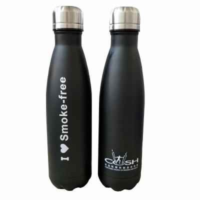 China Viable Black Matt Surface Bottle Shape Thermos Mug With Customized Logo for sale