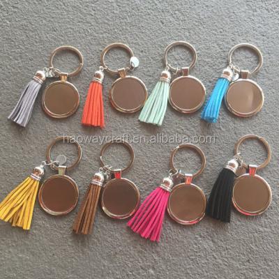 China New Arrival Monogram Stock Monogram Key Chain Tassel Personalized Keychains for sale