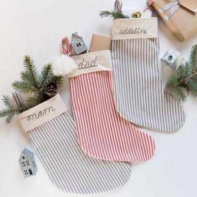 China Christamas Decoration Monogram Striped Christmas Storing Multi Colors Exquisite Christmas Hanging Decoration for sale