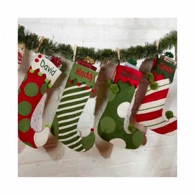 China Fashionable Colorful Christamas Decoration Sock For Christmas Decoration Monogram Christmas Stocking Ornaments for sale