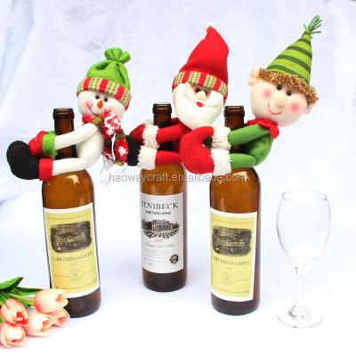 China Different styles are available for Santa Claus Elf Wine Bottle Cover Snowman Elf Plush Toy Christmas Decoration for sale