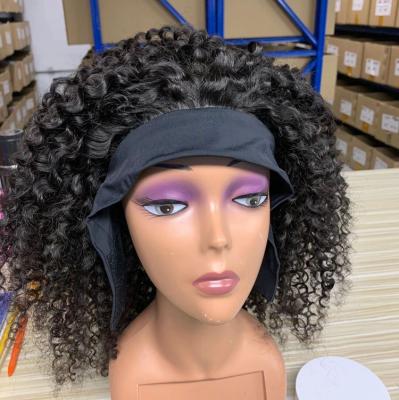 China Wholesale Cheap Raw Virgin Brazilian Hair Kinky Curly Curly Headband Wigs Grade 10a For Black Women for sale