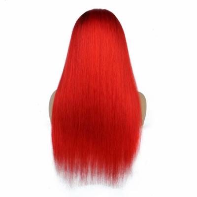 China Factory price wholesale fast shipping red raw brazilian ombre deep wave hair lace front wig,natural preplucked red wigs for sale