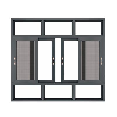 China Sliding Factory Price Double Layers High Quality Tempered Glass Aluminum Sliding Windows For Villa for sale