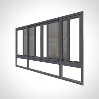 China Sliding Sliding Aluminum Doors And Soundproof Window Designs Double Glazed Aluminum Sliding Windows for sale