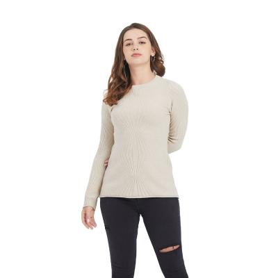 China popular styled Anti-wrinkle ladies long sleeves knit pullovers crew neck computer thick knitted pullovers sweater winter for women for sale