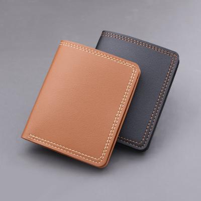 China Waterproof Vertical Men's Single Wallet Short Driver's License Mini Wallet Unbranded Wholesale Two-line Ultra-thin Wallet for sale