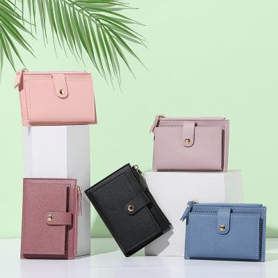 China 2021 New Fashion Guangzhou Style Women's Wallet Bags Women's Slim Simple Design Cute Student Summer Short Ladies Coin Purse for sale