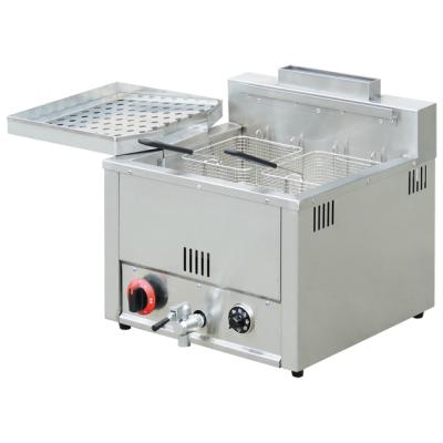 China With 2 Baskets Mcdonald French Fries Chicken Frying Machine Temperature Control 2 Baskets Gas Deep Fryer for sale