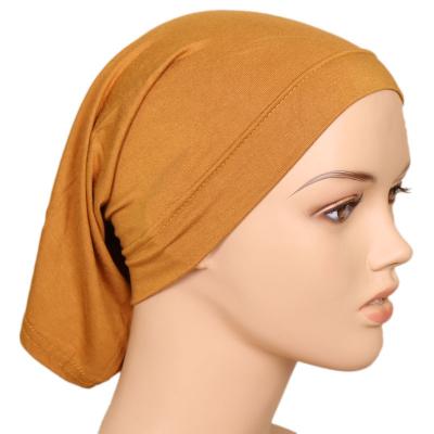 China Fashion Satin Striped Islamic Cotton Modal Tank Top Slik Stretch Tube Underscarf Women Under Scarf Cowl Hat Hijab Hats Inner Undercap for sale