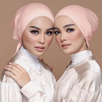 China 2021 Fashion Excellent Modal Inner Hijab Undercap Solid Color Accept LOGO Custom Hijab Undercap for sale