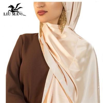 China Premium Matte Satin Shawl Evening Party Tops Fashion Elegant Solid Luxury Women Wedding Long Wrap for sale