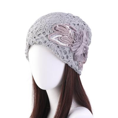 China Wholesale New Fashion HS-039 Popular Lace Turban Eco-friendly Headband Turban Hat Designer Women Luxury Hijabs for sale