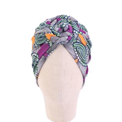 China HS-037 New Fashion Eco-friendly Popular Wholesale Cotton Printed Scarf Baby Turban Hat High Quality Colorful Winter Hats For Kids for sale