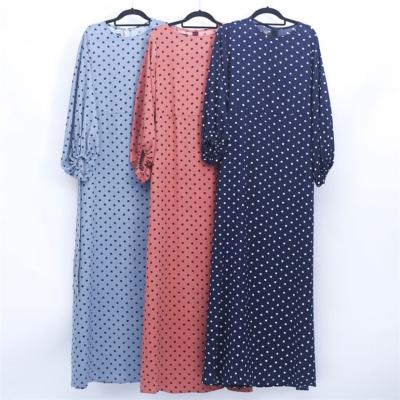 China Soft Soft Feeling Lasted Custom Polka Dot Dress Abaya Fashion Muslim Fashion Abaya for sale