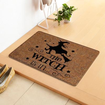 China Outdoor Door Mat Halloween Pumpkin Reception Inner Front Door Decorations Entrance Indoor Non-Slip Washable Mat Cover for sale