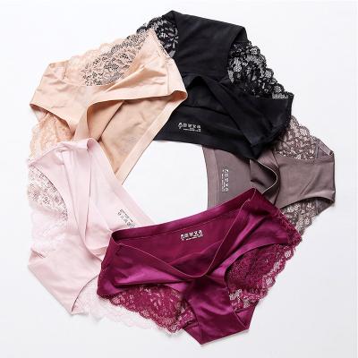 China Factory Directly Traceless Seamless Underwear Ice Silk Antibacterial Directly Instruction Women Seamless Panties for sale