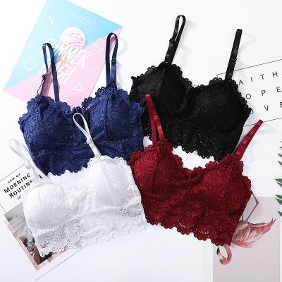 China Wholesale Dropshipping Popular QUICK DRY Solid Color Ins Push Up Lace Up Chest Back Tube Beautiful Envelope Bras Set For Women for sale