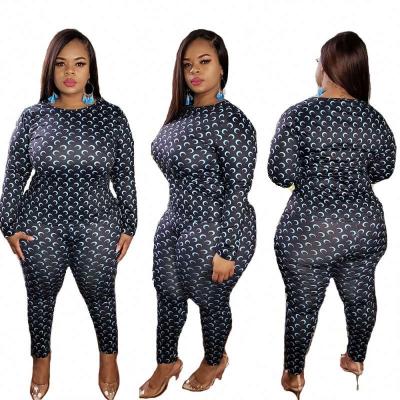 China Hot Selling Breathable Plus Size Women's Fashion Moon Print Home Use Long Sleeve Top Pants And Long Trousers 2 Piece Set for sale