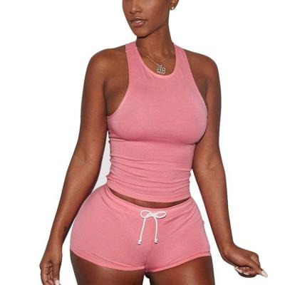 China QUICK DRY Two Piece Tracksuit Women Clothing Short Joggers Set for sale