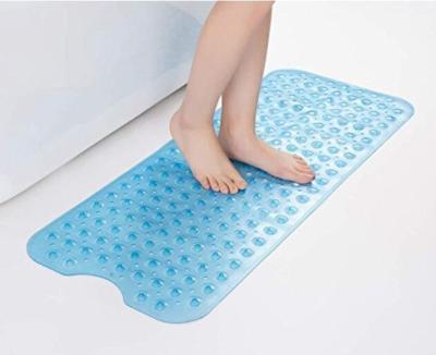 China 40 x 16 Inch Durable Non-Slip Bathroom Shower Floor Washable Clear Bath Tub Mat With PVC Suction Cups for sale