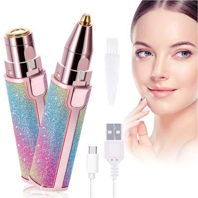 China Portable Mini Painless Lipstick Shaver Painless Nose Hair Removal Mini Travel Shaver Portable Eyebrow Trimmer for sale