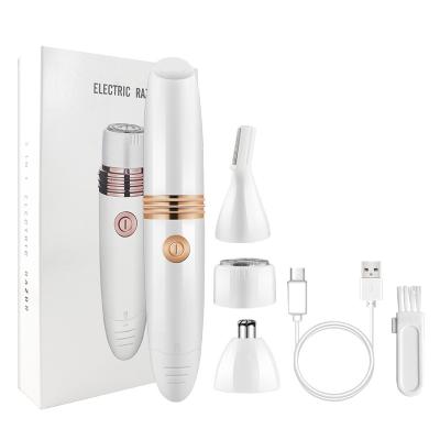 China Waterproof body and blade 3 in 1 epilator for eyebrow multiple electric face ear nose hair removal machine leg hair armpit for sale