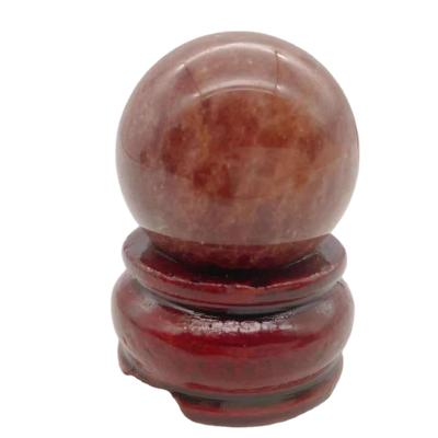 China China Wholesale High Quality Red Pure Natural Crystal Ball Strawberry Quartz Ball Home Decoration for sale