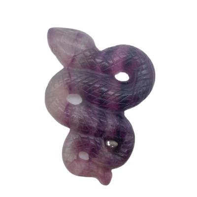 China China Natural Rainbow Fluorite Quartz Snake Hand Carved Crystal Snake Popular Products For Halloween for sale