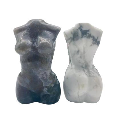 China China Wholesale Crystal Women Body Figurine Crystal Torso Statue Cut Out Goddess Body Howlite Torsos Charm Model For Home Decoration for sale