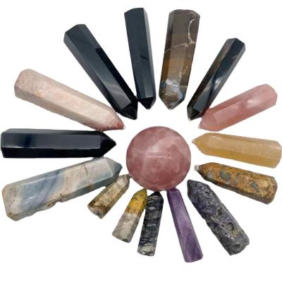 China Wholesale natural crystal feng shui china crafts quartz wand trick mexico sardonyx crystal point for sale