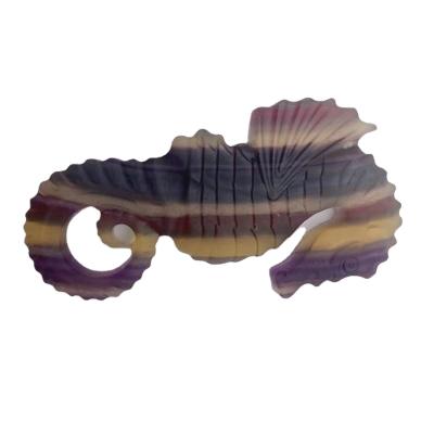 China Home Decor Organic Cut Artificial Crystal Hippocampus Engraving Folk Art Pure Natural China Agate Seahorse Wholesale 5inch for sale