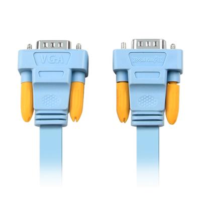 China Flat Speaker 15 Pin HD Patch Cable Computer Connected To TV VGA Extension Cable Male To Male Video Wire for sale