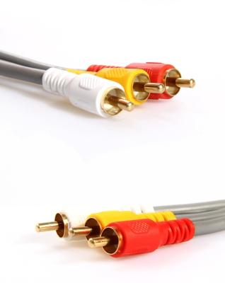 China Braided wire shield y cable male 3RCA to AUX line. visual audio AUX cable. 3RCA 3X RCA Amplifier 3RCA AV Cable AV Laptop DVD TV for sale