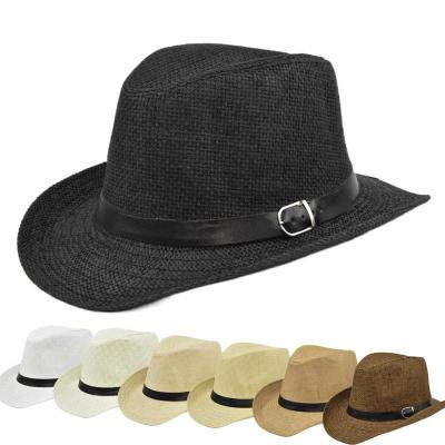 China Summer Unisex Sun Straw Braid Floppy Fedora Beach Breathable Panama Straw Hats Spring Outdoor Men Women Striped for sale