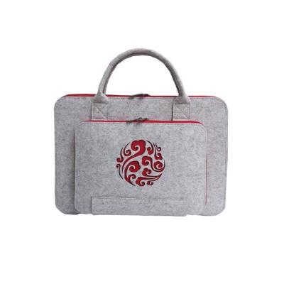 China Fabric Felt 13/14/15 Inch Felt Fabric Business Laptop Bag Portable Recycled Leather For Macbook Bag for sale