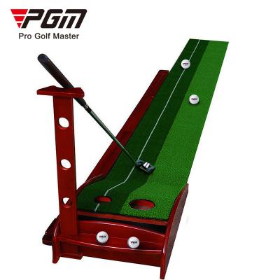 China Golf Practice PGM TL001 Solid Wood Golf Putting Mat Automatic Return Desktop Portable Golf Mat for sale