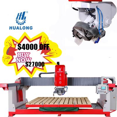 China HUALONG HLSQ-450 Building Material Shops CE Certification HUALONG HLSQ-450 Stone Bridge Type Automatic Marble Cutting Granite Slab Building Material Shops Saw Machine For Sale for sale