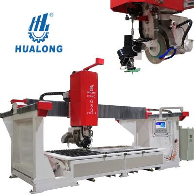 China Building material stores CE HKNC-650J Hualong machinery granite tile cutter 5 axis CNC high speed marble bridge saw waterjet stone machine for sale for sale