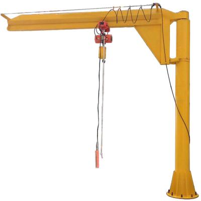 China Jib Crane UALONG Machinery HSC-1000 Stone Free Rotating 1 Ton Pillar Column Post Mounted Swing Arm Jib Crane For Sale for sale