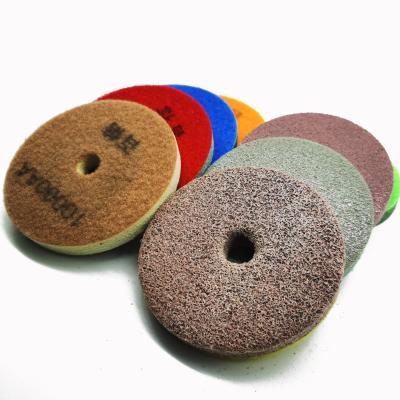 China 4in 100mm Diamond Sponge Marble Polishing Buffing Pad For Softer Stones Terrazzo Artificial Stone Flooring for sale