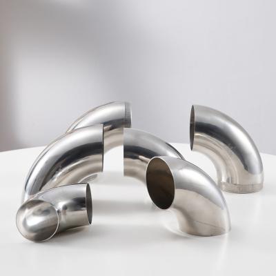 China 304 Stainless Steel Mirror Polished Sanitary Seamless Welded Elbow 90 ° Water Pipe Fittings for sale