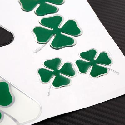 China Custom Epoxy PVC Clover Resin Dome Sticker Label Decal Epoxy Vinyl Sticker for sale