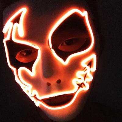 China Horror Halloween Mask LED Luminous Horror Death Scary Protective Mask for sale