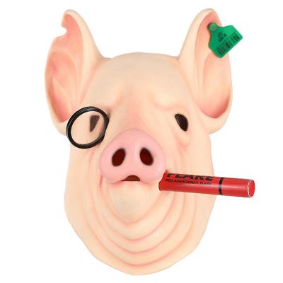 China Horror Halloween Mask Latex Headgear Pig Mask Bar Dance Head Props for sale