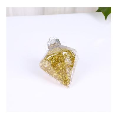 China Eco-Friendly Recycle Transparent Diamond Christmas Ball Christmas Pendant Christmas Tree Decoration From Factory Wholesale New PET for sale