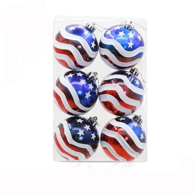 China Christmast Ornament Christmas Ball Ornament, American Flag Hanging Ball, Holiday Wedding Christmas Tree Decorations for sale